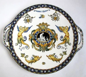 Ancien Plat à Tarte 1940 - 1950 Service Renaissance en Faïence de Gien - Photo 1/4