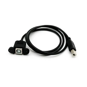 1x USB 2.0 B Female Socket Panel Mount to Male Plug Printer Extension Cable 3FT - Picture 1 of 6