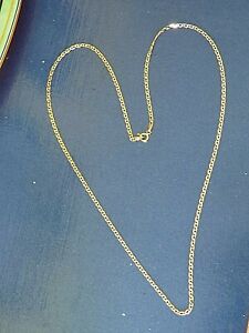 18 kt solid yellow gold anchor mariner link 24" chain necklace made in Italy