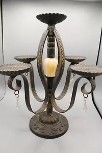 Candelabra Baroque Metal & Marble 16" Tall *Heavy* 4 Candleholders - Picture 1 of 10