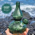 Vintage Upcycled Green Glass Gourd Bottle Bong