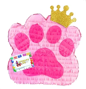 17 Zoll große Welpenpfote Piñata mit Goldkrone Welpenmotiv Geburtstagsparty Woof Woof  - Bild 1 von 2