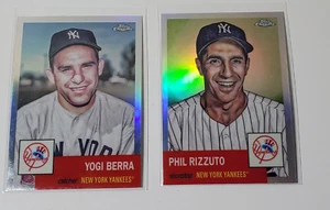 (2) 2022 Topps Chrome Platinum Refractor Cards Yankees Yogi Berra Phil Rizzuto - Bild 1 von 2