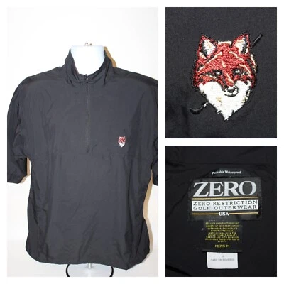 Zero Restriction 1/4 Zip Pullover FOX Logo Golf Packable Waterproof Jacket Sz L - Image 1 of 4