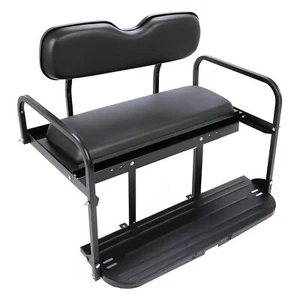 For Yamaha G2, G9 Golf Cart Flip Folding Rear Back Seat Kit Black Powder Coated - Picture 1 of 16