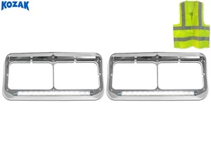 Biseles de faros cromados de 12"" para camión tira de luz LED blanca para Western Star 4900 - Imagen 1 de 9