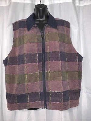 Vestido Granero MUJER 2X Imitación Patchwork Cremallera Completa Chaleco Azul Gamuza Cuello Oliva Púrpura Foto 1 de 4