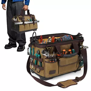 28L Heavy Duty Electrician Construction Tool Case Storage Carry Bag Outdoor Work - Picture 1 of 9