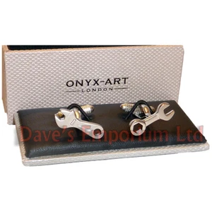 Ring Spanner & Wrench Cufflinks by Onyx Art - Gift Boxed - DIY Mechanic