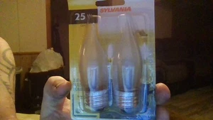 Sylvania 2 25 Watt 1500 Hour B10 Standerd Base Frosted Bulbs - Picture 1 of 10