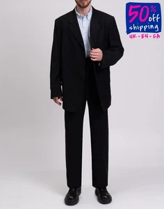 RRP €520 DALTON & FORSYTHE Wool Single Breasted Suit Size 64 Fully Lined Striped - Picture 1 of 11