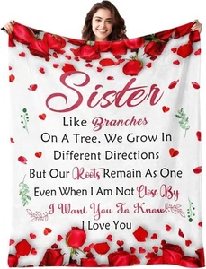 Sister Birthday Gifts - Sisters Blanket Gift 50"x60", - Picture 1 of 6