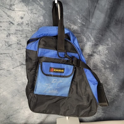 Bolso de Patín Vintage Bone Shieldz Azul Negro Rodillo de Hielo Logo Correa Ajustable Años 90 S Foto 1 de 4