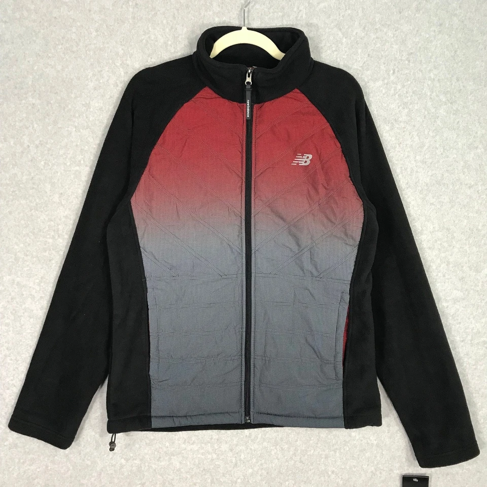New Balance Fleece Quilted Jacket Mens Medium Puffer Warm Pockets Activewear - Image 1 of 4