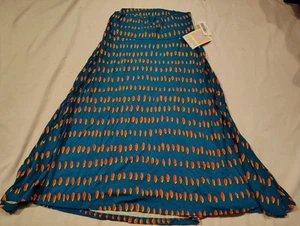LuLaRoe Azure Skirt NWT Size S Small NEW Paint Stripes On Blue/Green - Picture 1 of 4