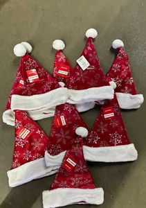 Merry Bright Santa Claus Hat Size Adult LWith Sparkle Glitter Lot of 9 NEW! - Picture 1 of 1