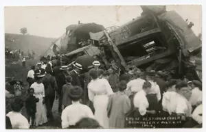 RPPC NY Boonville 1908 July 4th Railroad Wreck #12 Beach Oneida County - Picture 1 of 2