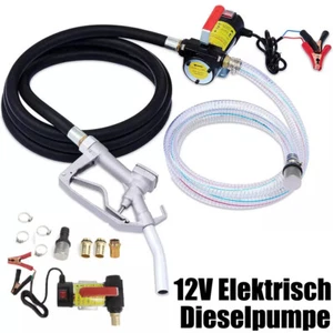 12V Elektrisch Dieselpumpe 45L/Min Selbstansaugend Heizölpumpe Fasspumpe Ölpumpe - Bild 1 von 13