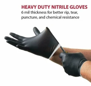 Guantes de acero venom nitrilo resistentes a rasgaduras talla única - en su mayoría se ajustan a todos- 6 mil - Imagen 1 de 5