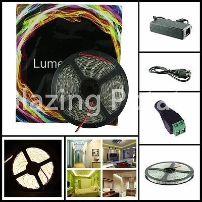 LW 5M 5630 IP65 Waterproof Flexible 300 LED Strip Lights Kit-White PCB-WarmWhite - Image 1 of 4