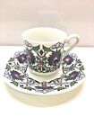 Fine China Espresso Cup Saucer Red Blue White Boho Anthropologie 5 Avail Kutahya