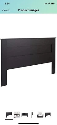 Prepac King Flat Panel Headboard in Black - Image 1 of 4