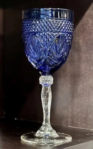Cristal D'Arques Durand Antique Sapphire Blue Goblet Discontinued 1999-2003 - Picture 1 of 3