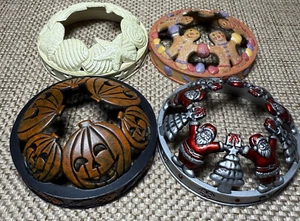 Yankee Candle Illuma Lid Lot Candle Jar Topper SHELL STARFISH SANTA GINGERBREAD - Picture 1 of 6