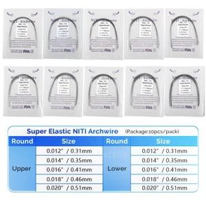 Dental Ortho Super Elastic Niti Round Archwire 012/0.14/0.16/0.18/0.20 Nature ns - Picture 1 of 121