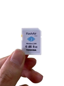 Used Toshiba FlashAir 8GB Wireless LAN Wi-Fi SD Card SDHC Class 10 W-02 - Picture 1 of 4