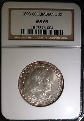1893 Columbian Exposition Silver Half Dollar NGC MS63 - Image 1 of 3