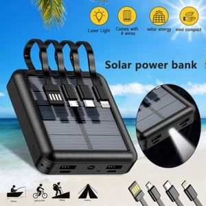 2025 Super 40000mAh Dual USB Portable Charger Solar Power Bank for Cell Phone - Picture 1 of 12