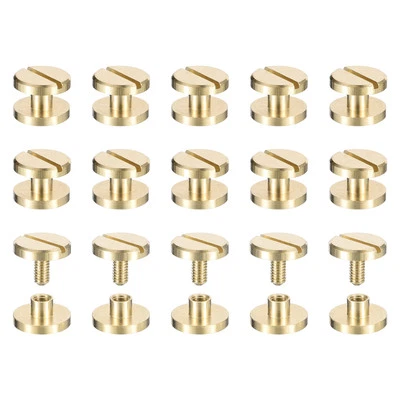 30件装黄铜芝加哥螺丝3x10毫米柱钉铆钉皮革工艺 — 第 1/4 张图片