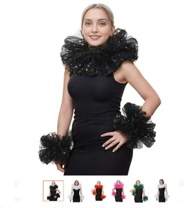 Halloween Clown Halsband Renaissance Rüschenkragen Victorian Neck Collar Ruff Cuffs - Bild 1 von 22