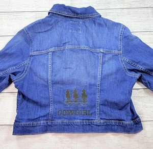 Old Navy Girls Embroidered “Cowgirl” Horse Denim Jacket Size Lg - Picture 1 of 7