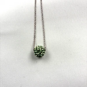 Touchstone Crystal by Swarovski Green May Birthstone Ball Pave Necklace - Picture 1 of 6