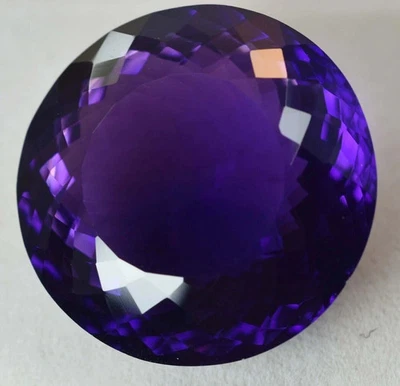 87 Ct Large Purple Amethyst Round Cut Loose Gemstone for her - Image 1 of 4