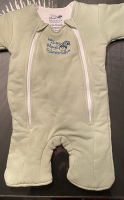 Bebé Merlín's Magic Pijama Algodón Envoltura Verde Salvia 3-6 Meses 18/21 Libras Foto 1 de 4