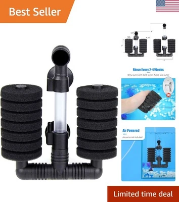 Filtro de esponja doble eficiente - 20 galones, fácil limpieza para freír y pescar Foto 1 de 4