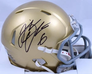 Mini Casco de Velocidad Jeremiah Owusu-Koramoah Autografiado Notre Dame-Beckett con Holo - Imagen 1 de 11