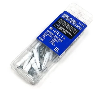 10 pk Everbilt #8-10 x 1 in Ribbed Plastic Anchors w Pan Head Combo Drive Screws - Picture 1 of 13