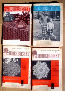 Workbasket Magazine 1960 Vintage Lot of 4 - Aug Sept Oct Dec - Crafts Crochet - Picture 1 of 4