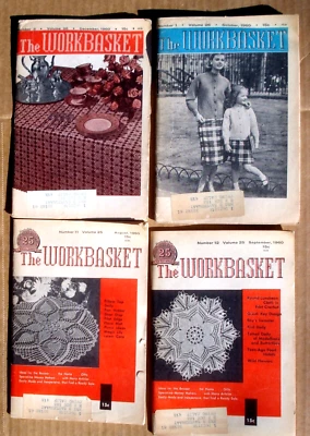 Workbasket Magazine 1960 Vintage Lot of 4 - Aug Sept Oct Dec - Crafts Crochet - Image 1 of 4