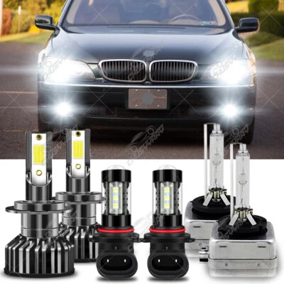 For BMW 750i 750Li 760Li 2006 2007 2008 LED HID Headlight High/Low+Fog Bulbs Kit - Image 1 of 4