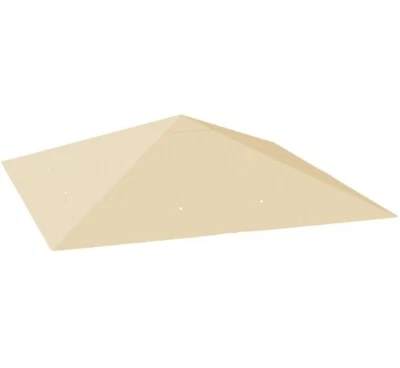 Outsunny 3 x 3(m) Gazebo Canopy Replacement Cover with Drain Holes, Beige - Image 1 of 4