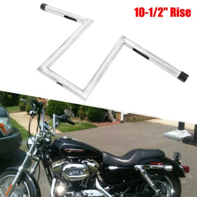 For Harley XL Honda VTX1800C 1" Ape Hanger Handlebar 10-1/2" Rise Drag Z-Bars US - Image 1 of 4