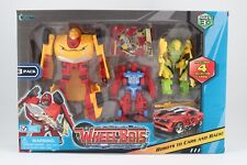 3-Pack New Wheel Bots | Transforming Robots to Cars Action Figures | Collector C
