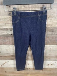 Wonder Kids Blue Solid Girls Sz 4T Leggings Denim Pattern Stretch Pants Bottoms - Picture 1 of 3