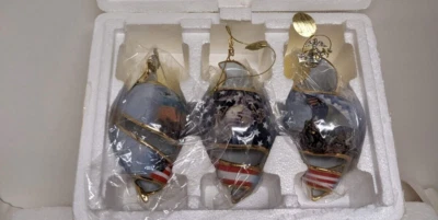 Bradford USMC Marine Fiel a la Bandera 3 Juego de Adornos de Navidad Nuevo en Caja Foto 1 de 4