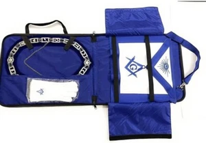 Masonic Regalia Blue Lodge Master Mason + DELANTAL + CUELLO + GUANTES + ESTUCHE - Paquete - Imagen 1 de 5